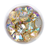 Luminous Green Rivoli  Shape High Quality Glass Sew-on Rhinestones WholesaleRhinestone